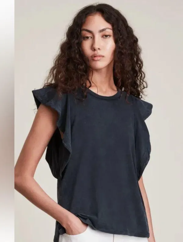 All Saints Lara Ruffle Stonewash Cami Sz 00 - Image 3