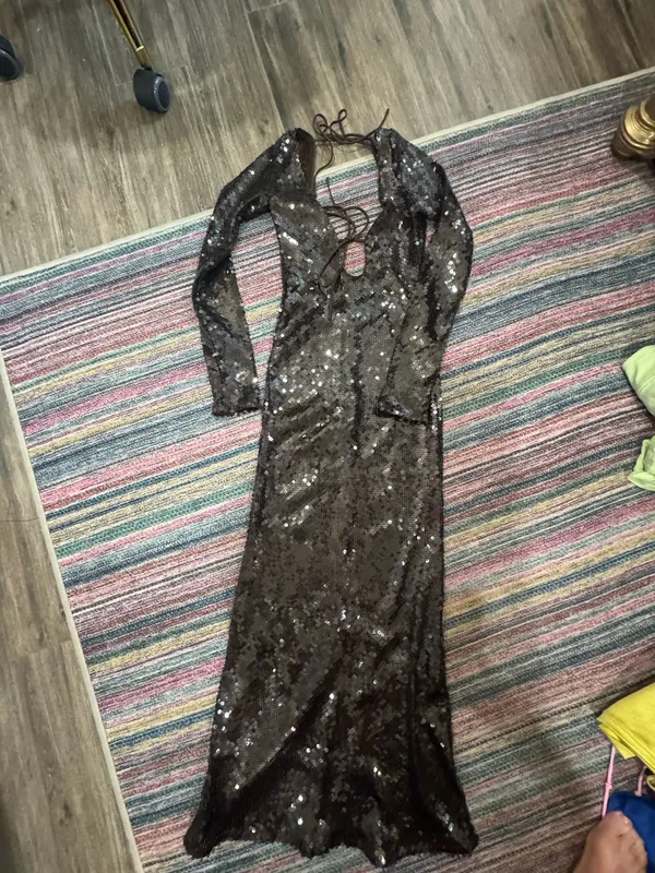 Bardot Brown sequin midi dress  - Image 3