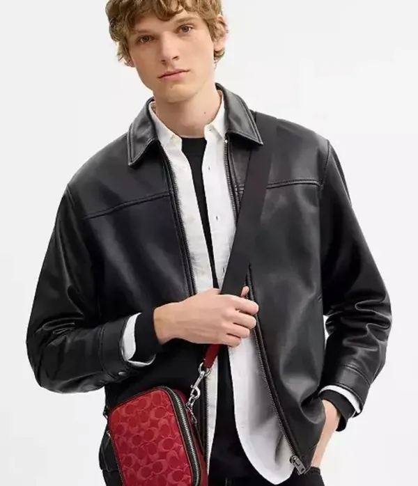 NWT Coach CAJ44 Men's Stanton Crossbody Bag In Signature Denim/Ruby Red - Image 10