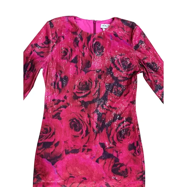 NWT Amanda Uprichard‎ Ayla Mini Dress Samira Pink Sequin Size Large - Image 6