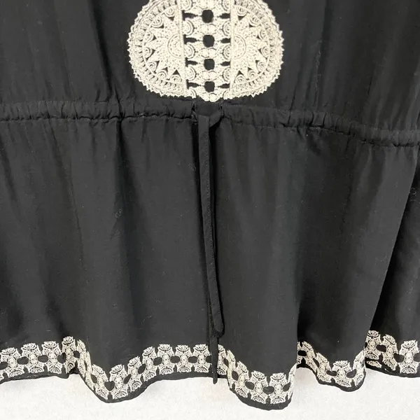Stella &‎ Dot Embroidered Tunic Coverup Womens XS/S Bohemian Dark Cottage Beachy - Image 3