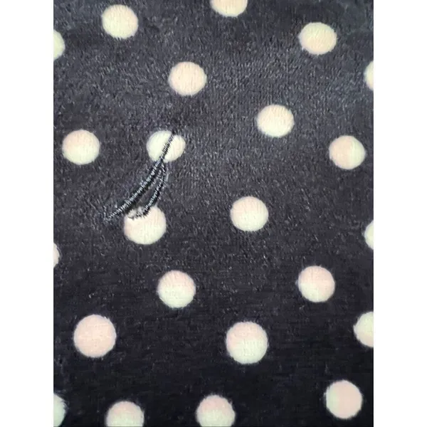 Nautica Navy Blue Polka Dot Plush Velour Pajama Set Women's Small - Image 8