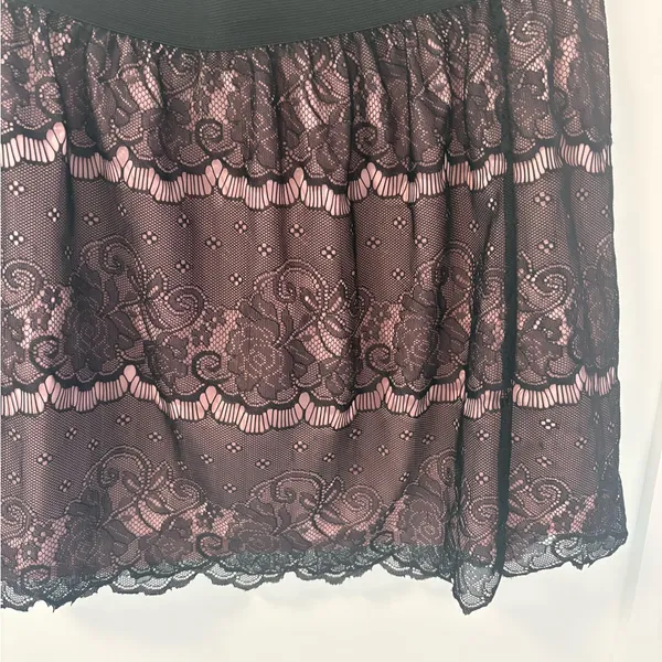 Xhilaration Black Lace Nude Lined Y2K Mini Skirt Coquette Balletcore size XL - Image 3