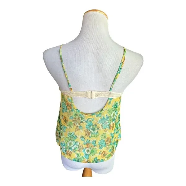 Womens I Love H81 by Forever 21 Y2K Floral Boho Tank Top w Lace Trim - Sz S - Image 2