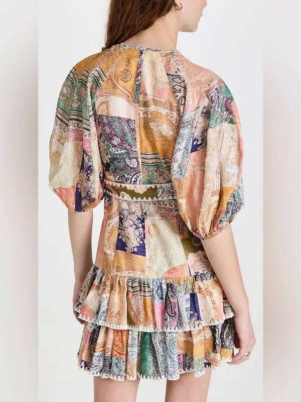 Zimmermann Anneke Ruffle Hem Mini Dress | Size 2 - Image 2