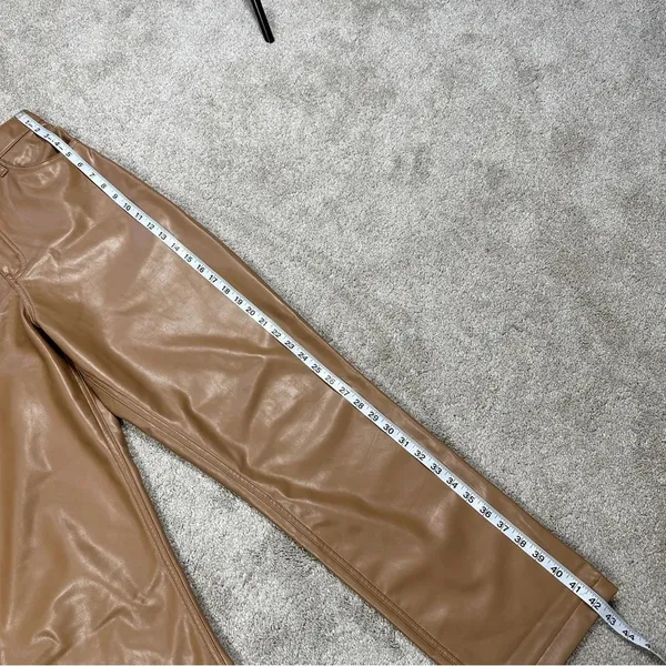 Abercrombie & Fitch Curve Love 90s Straight Ultra Hi Rise Pants Vegan Leather 31 - Image 16