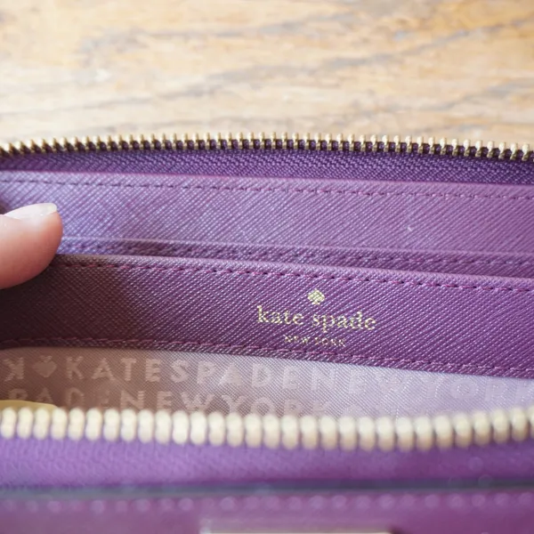 Kate Spade New York Plum Purple Saffiano Leather Zip Around Continental Wallet - Image 5