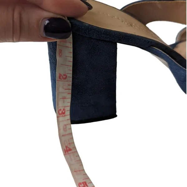 Club Monaco Wrap Sandals Aelena Size 7 Blue Suede Heeled - Image 8