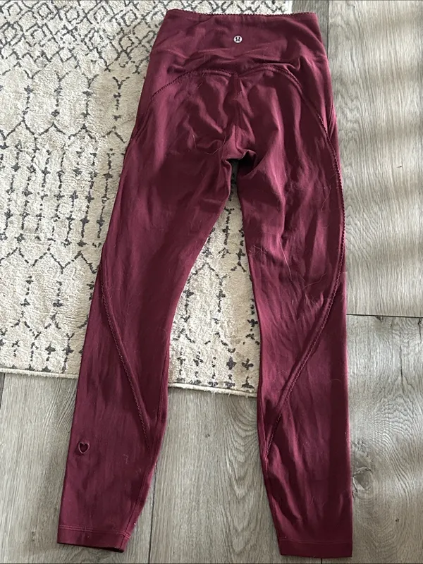 Cutest ❤️lululemon athletica Valentines Collection Women's Maroon Leggings - Image 4