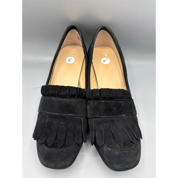Reaction Kenneth Cole‎ Shoes Womens 8 Black Suede Loafers Fringe Block Heel - Image 2