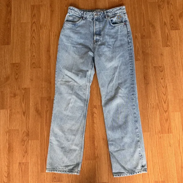 Reformation Cynthia High Rise Straight Jean Star Embroidered Sloane Size 28 - Image 3