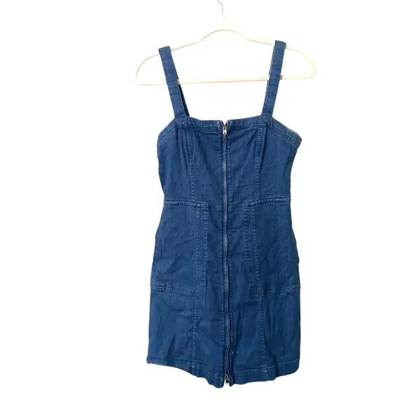 CLUB MONACO Denim Zippered Mini Dress Sz‎ 4 - Image 2