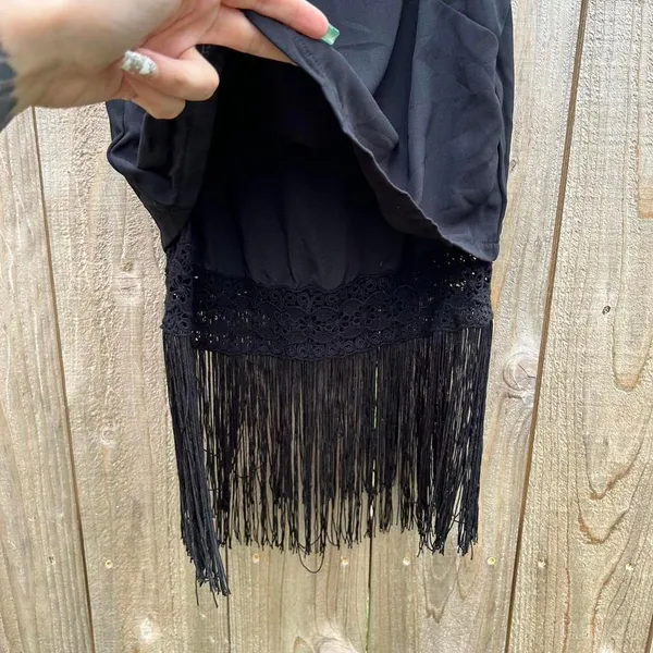Jessica Simpson black tassel tank top‎ size xs - Image 4