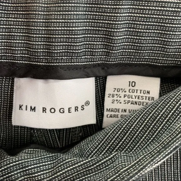Kim Rogers long‎ shorts crop capris black & white - Image 4