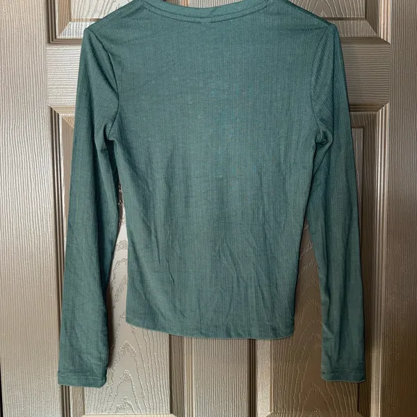 Auden Green Long Sleeve Henley Top Size XS - Image 3