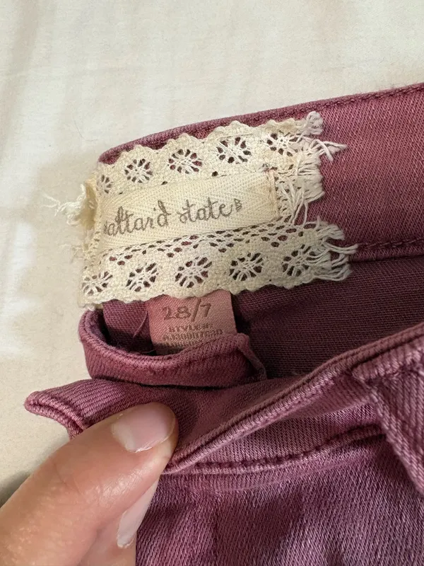 Altar'd State Maroon shorts with boho fringe - Image 4