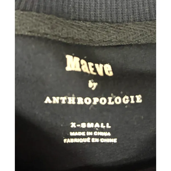 Anthropologie Maeve Tasha Sequin Lace Bell Sleeve Sweatshirt Black XS - Image 6