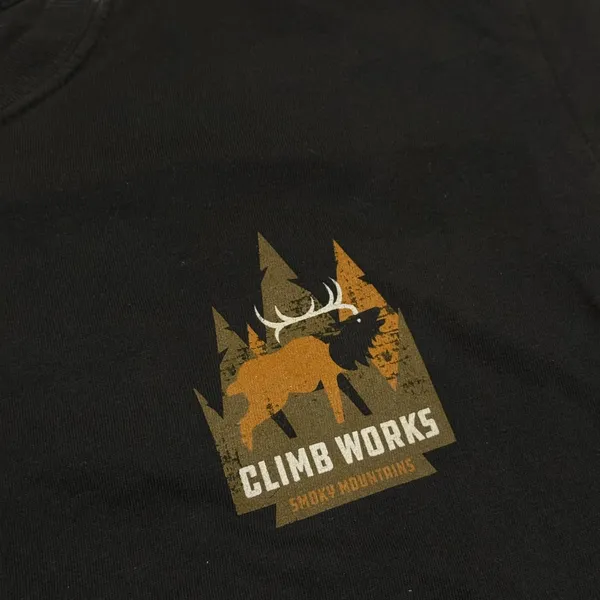 Comfort Colors Climb Works Smoky Mountains Ziplining Graphic T Shirt Black Size Medium - Image 3