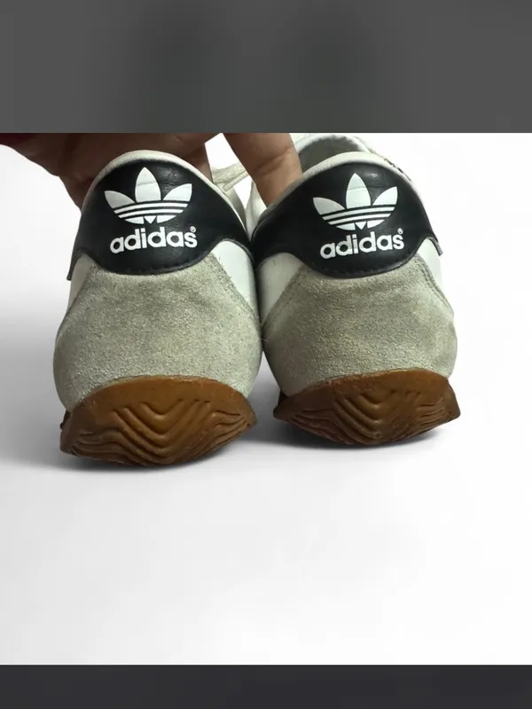 adidas White Low-Top Leather Sneakers with Black Logo - Image 5