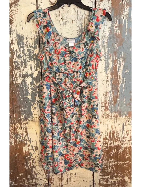 Motherhood Maternity floral sleeveless ruffle dress, size Large - Image 6