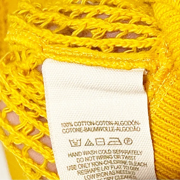 Free People FP‎ Beach Size Small Open Knit Mustard Yellow Cardigan - Image 5