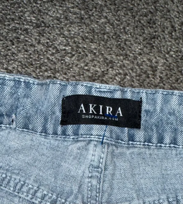 Akira Patchwork Wide Leg Jeans Size 11(W29) Blue Distressed Denim - Image 3