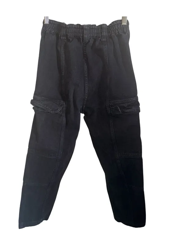 PacSun Women's Black Straight-Leg Cargo Jeans - Image 3