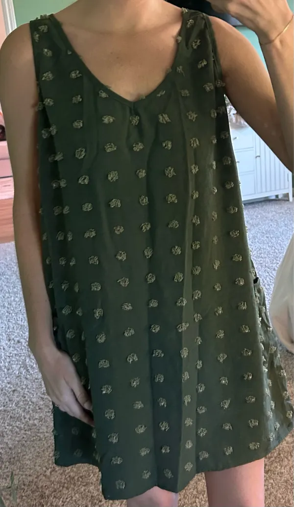 Green Polkadot Mini Dress - Image 2