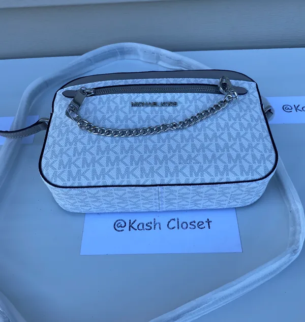 Michael Kors Jet set Item Large EW Zip Chain Crossbody - Bright White - Image 6