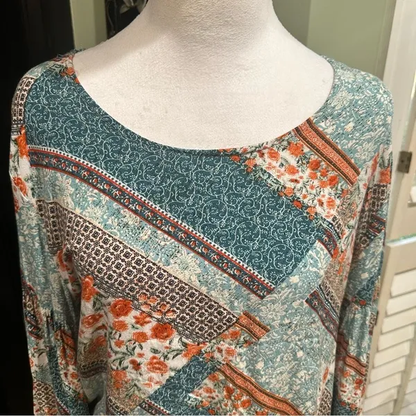 Anthropologie Jaase Blue Floral Long Sleeve Blouse – Size Medium - Image 2