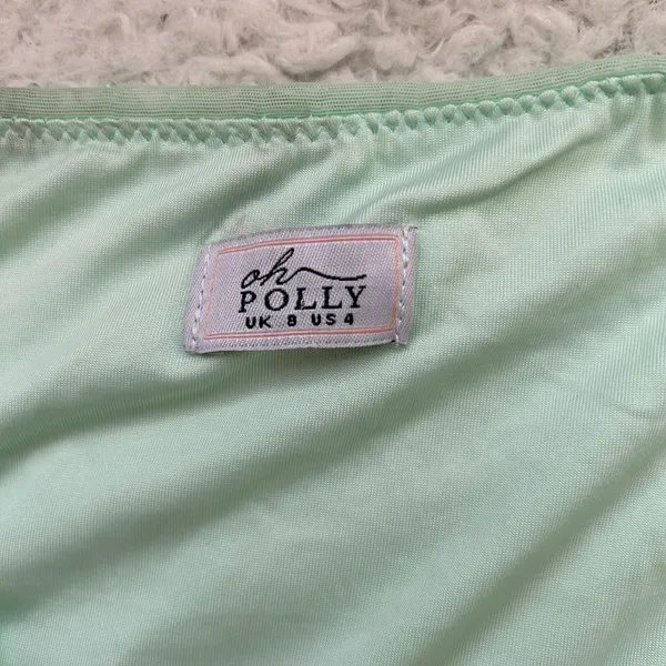 Oh Polly Mint Green Embellished Wrap Over Mini Dress US Size 4 - Image 7