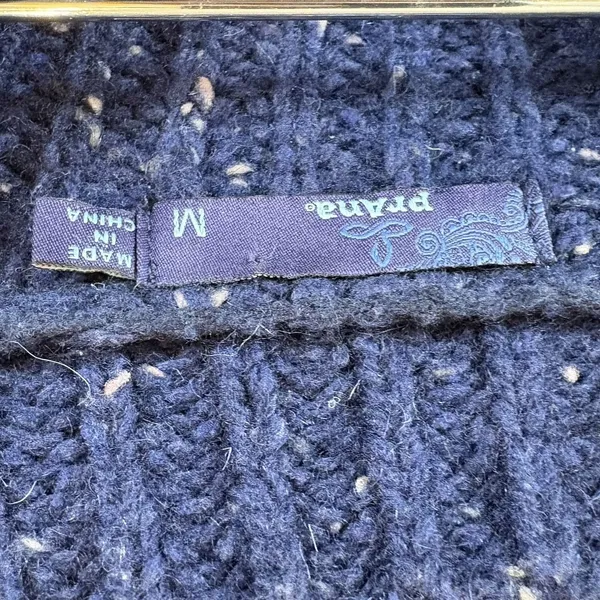 PrAna Chunky‎ Knitted Lambswool Cedric Sweater Nautical Navy Blue Size M Women's - Image 2