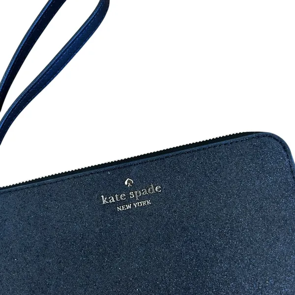 Kate Spade Black Glitter Zip Wallet Wristlet - Image 2