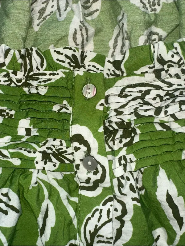 ROSE + OLIVE Green Floral Puff Sleeve Blouse - Size XL - Image 6
