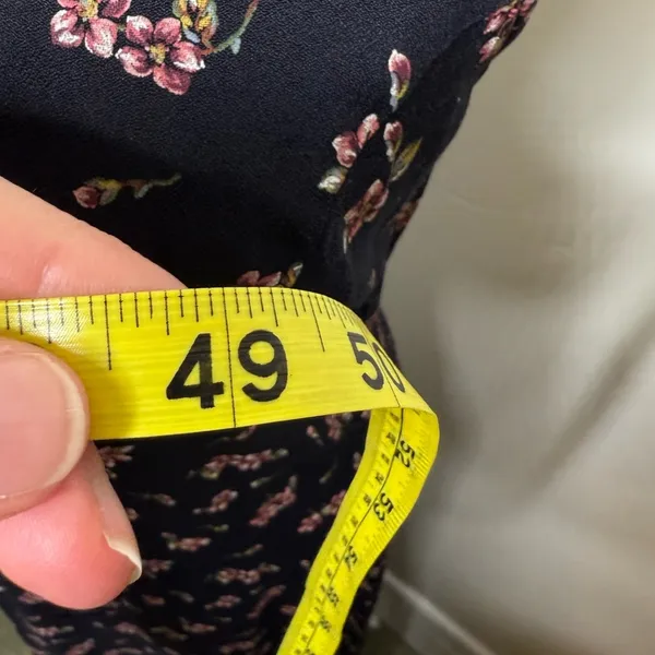 Vintage 90s Long Black Pink Floral Dress Size 11/12 Dark Floral Whimsy Goth - Image 3
