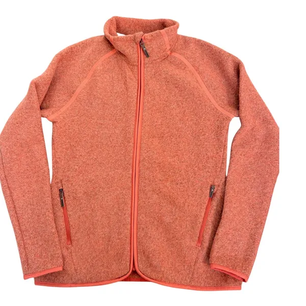 Smartwool Womens Hudson Trail Fleece Full Zip Jacket Canyon Rose Orange Medium - Image 6
