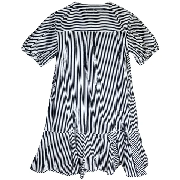 J. Crew Delilah dress striped cotton poplin‎ CJ495 S NWT Short Sleeve Blue White - Image 2