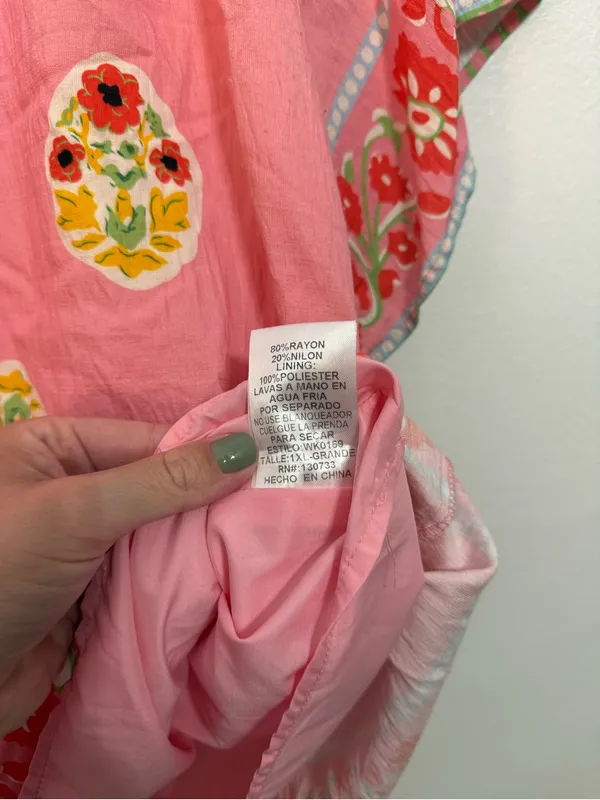 Umgee Boho Bloom Top with
Contrasting Print Border in Pink - Image 4