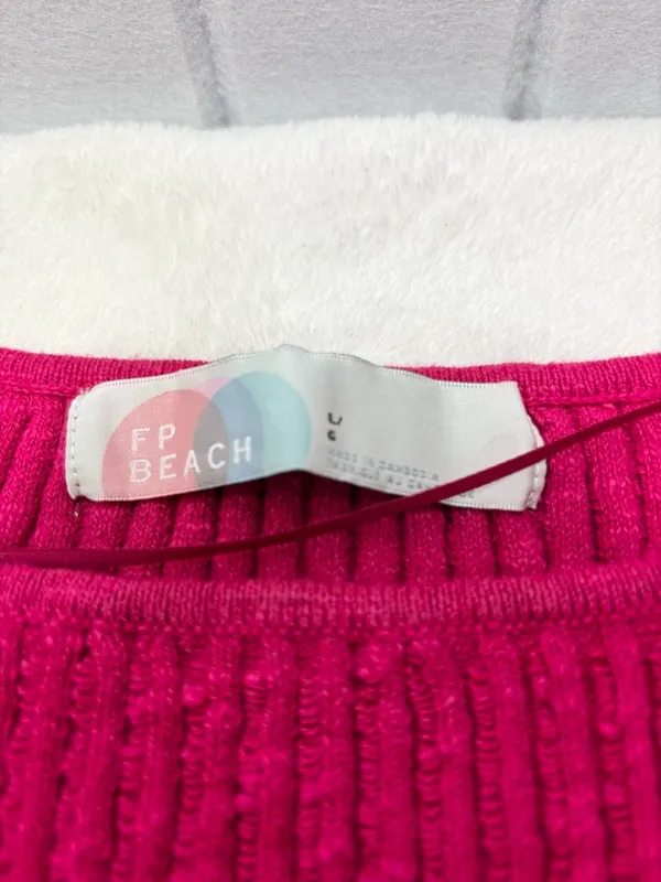 FREE PEOPLE‎ Lizzie Rib Side Tie Sleeveless Cotton & Linen Blend Sweater Size L - Image 9