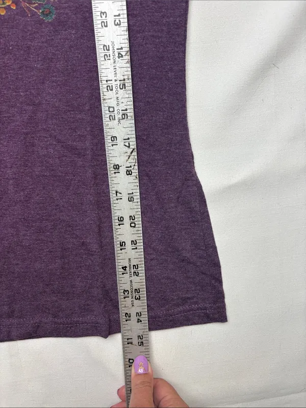 NATURAL LIFE size small Plum Short Sleeve Tee graphic Colorful Floral Print - Image 6