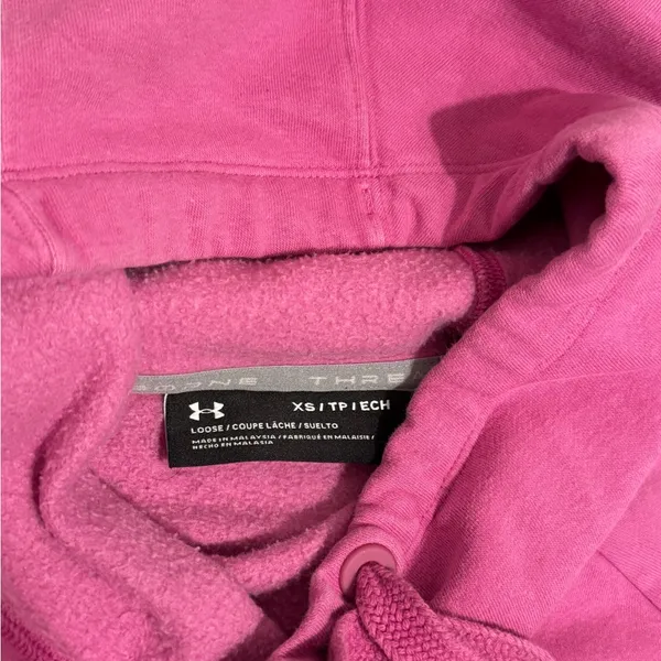 Womens UA Athletic Pink Casual Active Cotton Classic Hoodie Size Extra Small - Image 5