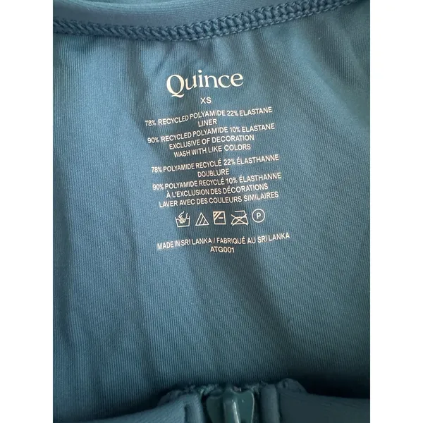 NWT Quince Italian Zip Front One Piece Swimsuit Lagoon Teal Blue Size XS - Image 8