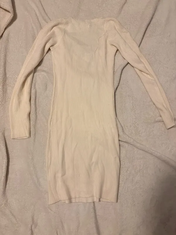 Mabel Knit Cream Sweater Dress - Image 2