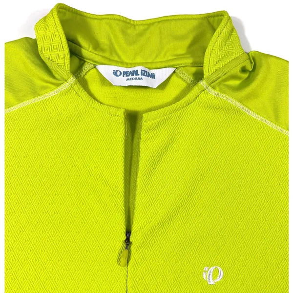 Pearl Izumi Medium Womens Hi-Vis Green Yellow Cycling Jersey‎ Half Zip EUC - Image 3