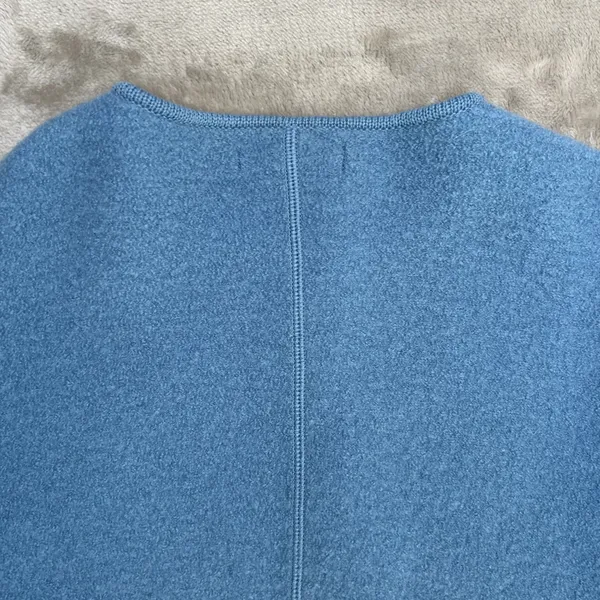 Lands End Womens 8 Blue 100% Wool Boiled Wool Jacket Blazer Preppy Button - Image 8