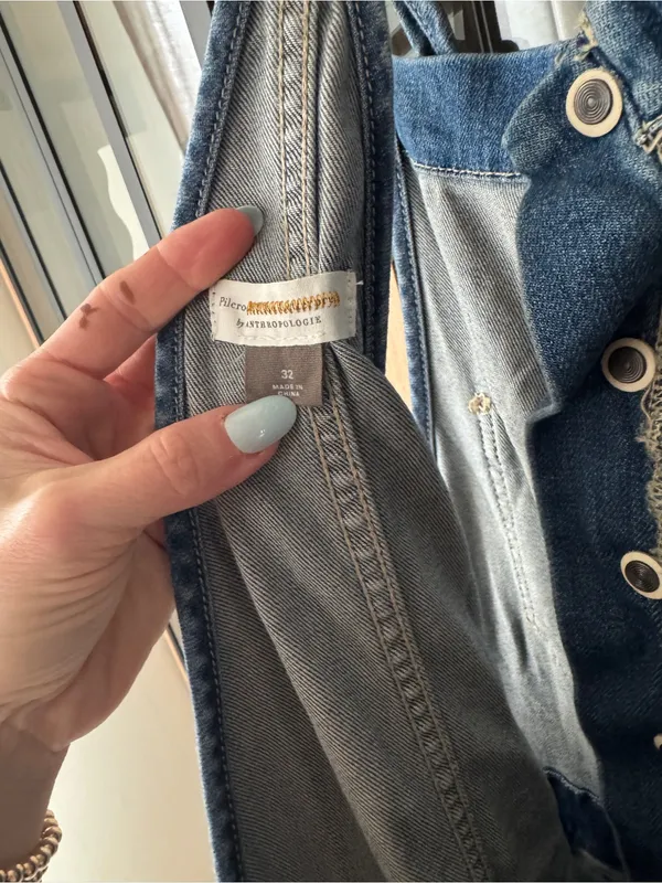 Pilcro painter denim overalls jumpsuit Anthropologie medium was straight leg - Image 3