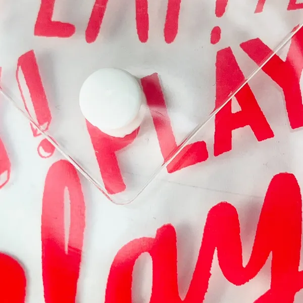 Sephora Transparent Clear Logo MakeUp Toiletry Travel Wet Envelope Bag Red New - Image 4
