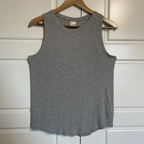 Athleta Gray Ribbed‎ Tank Top Sleeveless Athletic Casual Top Size S - Image 3