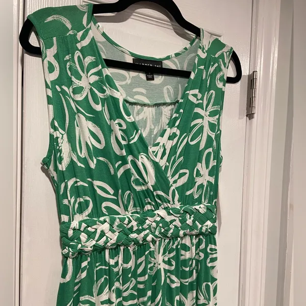 NWT Harper 241 Size S Green Wrap Top Braided Elastic Waist Sleeveless Maxi Dress - Image 2