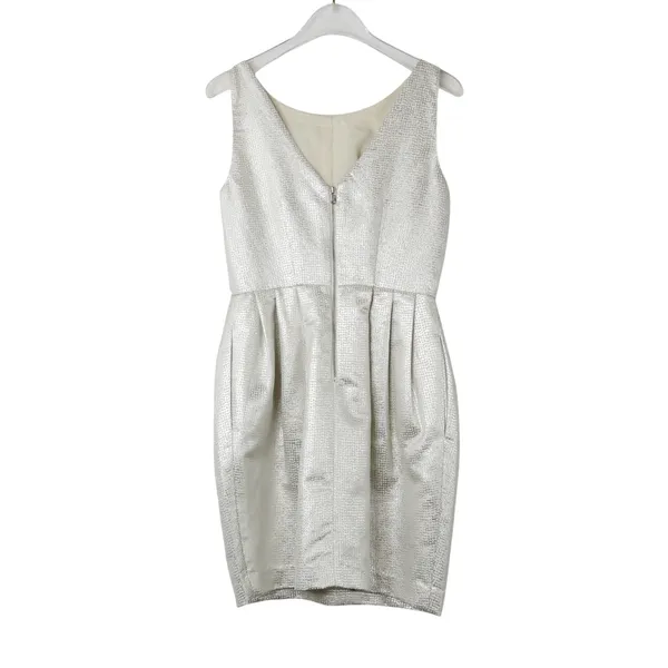 Revolve Club Monaco Lana Dress in Silver Jacquard Mini Dress Sleeveless 00 XXS - Image 3
